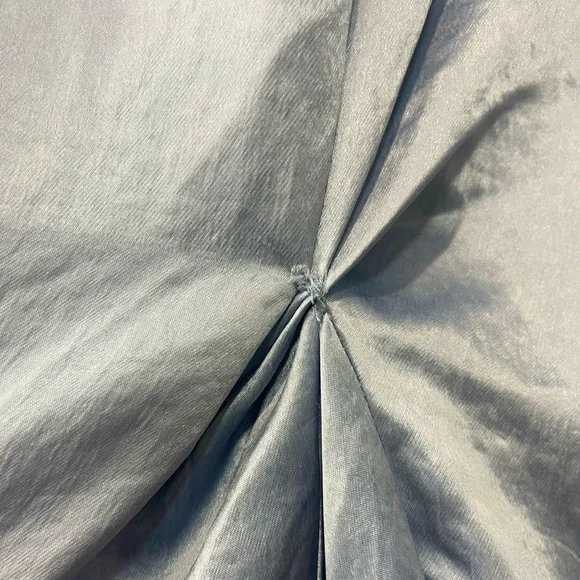 Collina Strada Dara Light Blue Satin Midi Dress Drapey Asymmetric Avant Garde - Picture 16 of 16